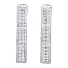 Sparkling Brilliance: 10kt White Gold Double Row Diamond Hoop Earrings  Top View from Splendid Jewellery