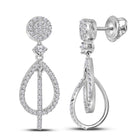 Splendid Jewellery 10kt White Gold Diamond Teardrop Dangle Earrings Top view from the 10Kt White Gold Womens Round Diamond Double Teardrop Dangle Earrings 3 8 Cttwpin224496 collection by Splendid Jewellery