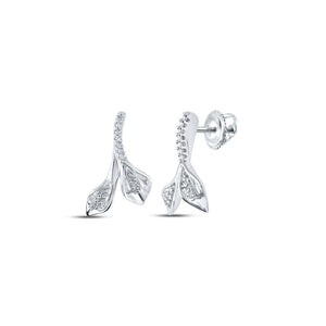 Earrings | 10kt White Gold Womens Round Diamond Fashion Earrings 1/10 Cttw | Splendid Jewellery GND