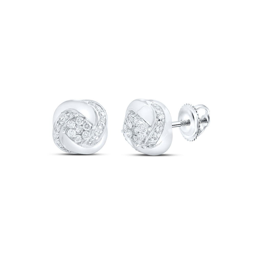 Earrings | 10kt White Gold Womens Round Diamond Fashion Earrings 1/3 Cttw | Splendid Jewellery GND