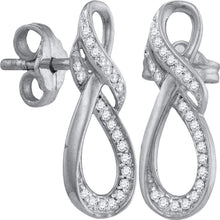 Load image into Gallery viewer, Sparkling Brilliance: 10kt White Gold Round Diamond Fashion Earrings  Top View from Splendid Jewellery