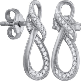 Sparkling Brilliance: 10kt White Gold Round Diamond Fashion Earrings  Top View from Splendid Jewellery