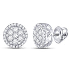 Dazzling Blossom Diamond Cluster Earrings Top view from the 10Kt White Gold Womens Round Diamond Flower Cluster Earrings 1 2 Cttwpin280250 collection by Splendid Jewellery