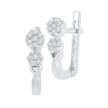 Load image into Gallery viewer, Dazzling Diamond Blossom Hoop Earrings  Top View from Splendid Jewellery