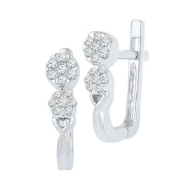 Dazzling Diamond Blossom Hoop Earrings  Top View from Splendid Jewellery