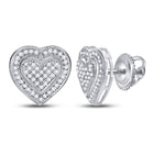 Romantic Heart Cluster Diamond Earrings in 10kt White Gold  Top View from Splendid Jewellery