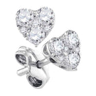 Radiant Love: 10kt White Gold Diamond Heart Earrings  Top View from Splendid Jewellery