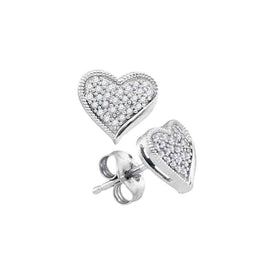 Romantic Hearts Diamond Earrings in 10kt White Gold  Top View from Splendid Jewellery
