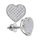 Romantic Radiance: 10kt White Gold Heart-Shaped Diamond Earrings  Top View from Splendid Jewellery