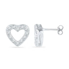 Sparkling Heart-Shaped Diamond Earrings in 10kt White Gold  Top View from Splendid Jewellery