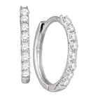 10kt White Gold Sparkling Diamond Hoop Earrings  Top View from Splendid Jewellery