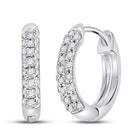 Dazzling Brilliance: 10kt White Gold Women's Round Diamond Hoop Earrings 1/6 Cttw Top view from the 10Kt White Gold Womens Round Diamond Hoop Earrings 1 6 Cttwpin88555 collection by Splendid Jewellery