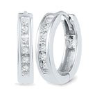 Sparkling Diamond Adorned White Gold Hoop Earrings  Top View from Splendid Jewellery