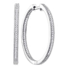 Dazzling Diamond Sparkle White Gold Hoop Earrings  Top View from Splendid Jewellery