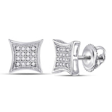 Load image into Gallery viewer, Dazzling Diamond Kite Square Earrings in 10kt White Gold  Top View from Splendid Jewellery