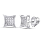 Dazzling Diamond Kite Square Earrings in 10kt White Gold  Top View from Splendid Jewellery