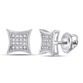 Dazzling Diamond Kite Square Earrings in 10kt White Gold  Top View from Splendid Jewellery