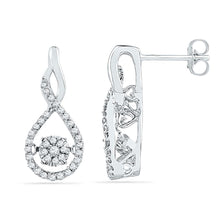 Load image into Gallery viewer, Sparkling Starburst Diamond Cluster Earrings  Top View from Splendid Jewellery