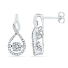 Sparkling Starburst Diamond Cluster Earrings  Top View from Splendid Jewellery