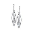 Sparkling Diamond Oblong Oval Dangle Earrings  Top View from Splendid Jewellery