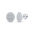 Radiant Brilliance: 10kt White Gold Womens Round Diamond Oval Cluster Earrings 1/2 Cttw Top view from the 10Kt White Gold Womens Round Diamond Oval Cluster Earrings 1 2 Cttwpin213516 collection by Splendid Jewellery