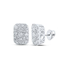 Splendid Jewellery's Diamond Majesty Earrings Top view from the 10Kt White Gold Womens Round Diamond Rectangle Cluster Earrings 1 Cttwpin213514 collection by Splendid Jewellery