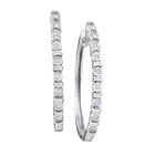 Sparkling Brilliance: 10kt White Gold Diamond Single Row Hoop Earrings  Top View from Splendid Jewellery