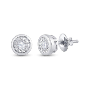 Earrings | 10kt White Gold Womens Round Diamond Solitaire Stud Earrings 1/4 Cttw | Splendid Jewellery GND