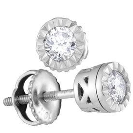 Splendid Jewellery 10kt White Gold Diamond Solitaire Stud Earrings  Top View from Splendid Jewellery