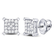 Load image into Gallery viewer, Splendid Jewellery&#39;s Radiant Square Cluster Diamond Earrings  Top View from Splendid Jewellery
