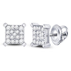 Splendid Jewellery's Radiant Square Cluster Diamond Earrings  Top View from Splendid Jewellery