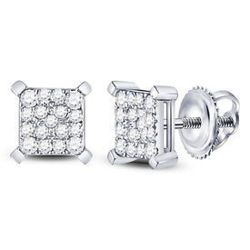 Splendid Jewellery's Radiant Square Cluster Diamond Earrings  Top View from Splendid Jewellery