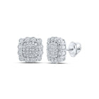 Splendid Jewellery 10kt White Gold Womens Round Diamond Square Earrings Top view from the 10Kt White Gold Womens Round Diamond Square Earrings 1 2 Cttwpin213540 collection by Splendid Jewellery