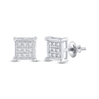 10kt White Gold Square Diamond Earrings - Timeless Elegance and Sparkling Sophistication Top view from the 10Kt White Gold Womens Round Diamond Square Earrings 1 20 Cttwpin223685 collection by Splendid Jewellery