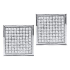 Sparkling Square Diamond Earrings in 10kt White Gold by Splendid Jewellery  Top View from Splendid Jewellery