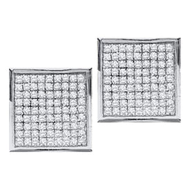 Sparkling Square Diamond Earrings in 10kt White Gold by Splendid Jewellery  Top View from Splendid Jewellery