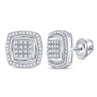 Dazzling Square Diamond Earrings in 10kt White Gold  Top View from Splendid Jewellery