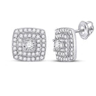 Dazzling Square Diamond Earrings in 10kt White Gold Top view from the 10Kt White Gold Womens Round Diamond Square Earrings 1 4 Cttwpin288228 collection by Splendid Jewellery