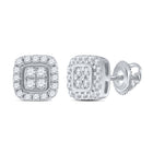 Sparkling Square Diamond Elegance Earrings Top view from the 10Kt White Gold Womens Round Diamond Square Earrings 1 5 Cttwpin69732 collection by Splendid Jewellery
