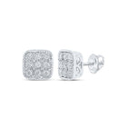 Dazzling Square Diamond Earrings in 10kt White Gold Top view from the 10Kt White Gold Womens Round Diamond Square Earrings 1 5 Cttwpin213575 collection by Splendid Jewellery