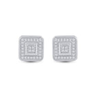 Dazzling 10kt White Gold Diamond Square Earrings Side view from the 10Kt White Gold Womens Round Diamond Square Earrings 1 6 Cttwpin88463 collection by Splendid Jewellery