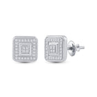 Dazzling 10kt White Gold Diamond Square Earrings Top view from the 10Kt White Gold Womens Round Diamond Square Earrings 1 6 Cttwpin88463 collection by Splendid Jewellery