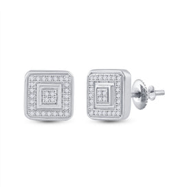 Dazzling 10kt White Gold Diamond Square Earrings Top view from the 10Kt White Gold Womens Round Diamond Square Earrings 1 6 Cttwpin88463 collection by Splendid Jewellery