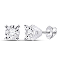 Load image into Gallery viewer, Radiant Brilliance: 10kt White Gold Diamond Stud Earrings - Captivating Elegance in Every Step Top view from the 10Kt White Gold Womens Round Diamond Stud Earrings 1 20 Cttwpin82549 collection by Splendid Jewellery