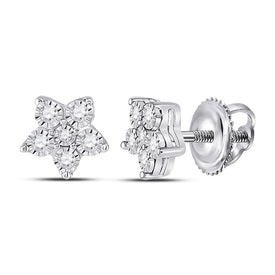 Splendid Jewellery 10kt White Gold Diamond Stud Earrings Top view from the 10Kt White Gold Womens Round Diamond Stud Earrings 1 8 Cttwpin287335 collection by Splendid Jewellery