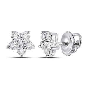 Earrings | 10kt White Gold Womens Round Diamond Stud Earrings 1/8 Cttw | Splendid Jewellery GND