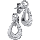 Sparkling Diamond Teardrop Cluster Earrings in 10kt White Gold  Top View from Splendid Jewellery