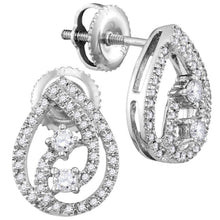 Load image into Gallery viewer, Splendid Jewellery 10kt White Gold Diamond Teardrop Earrings  Top View from Splendid Jewellery