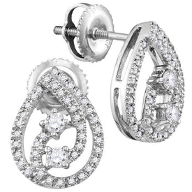 Splendid Jewellery 10kt White Gold Diamond Teardrop Earrings  Top View from Splendid Jewellery