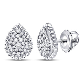 Splendid Jewellery's Diamond Teardrop Elegance Earrings Top view from the 10Kt White Gold Womens Round Diamond Teardrop Earrings 1 4 Cttwpin249962 collection by Splendid Jewellery